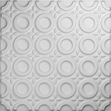 Abstract EnduraWall Decorative 3D Wall Panel, White, 19 5/8W X 19 5/8H